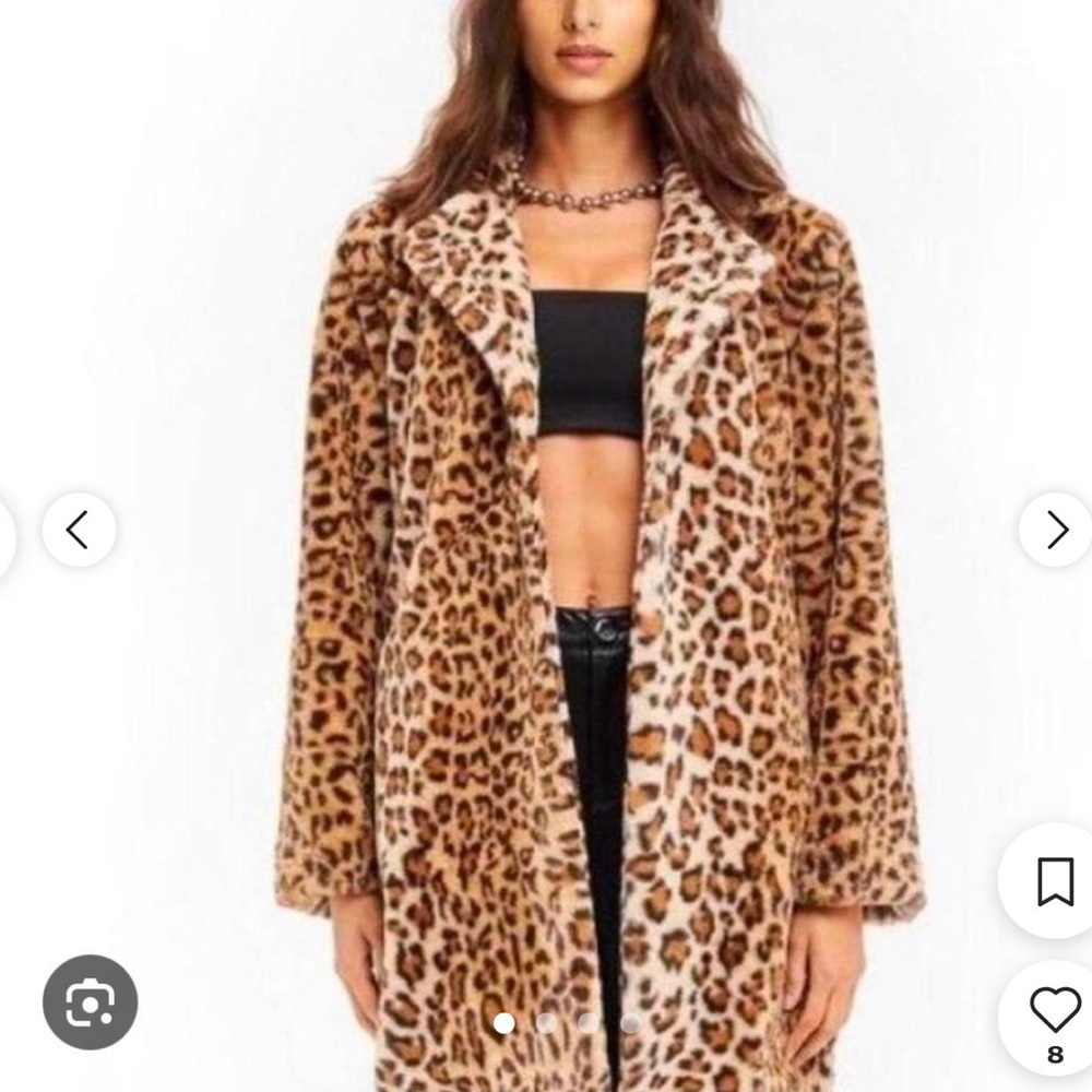 I AM GIA Faux Leopard Coat Size Small